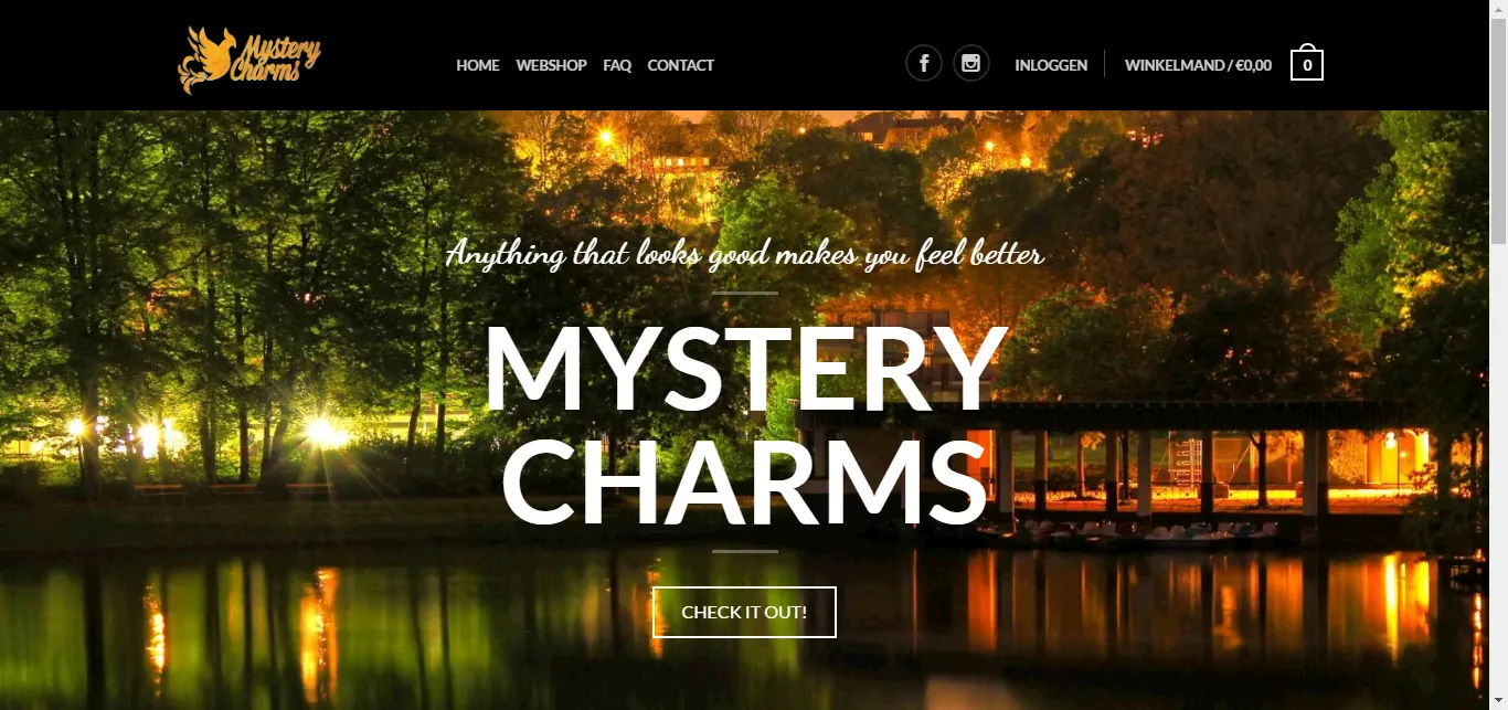 Webshop MysteryCharms, screenshot 2 of 4