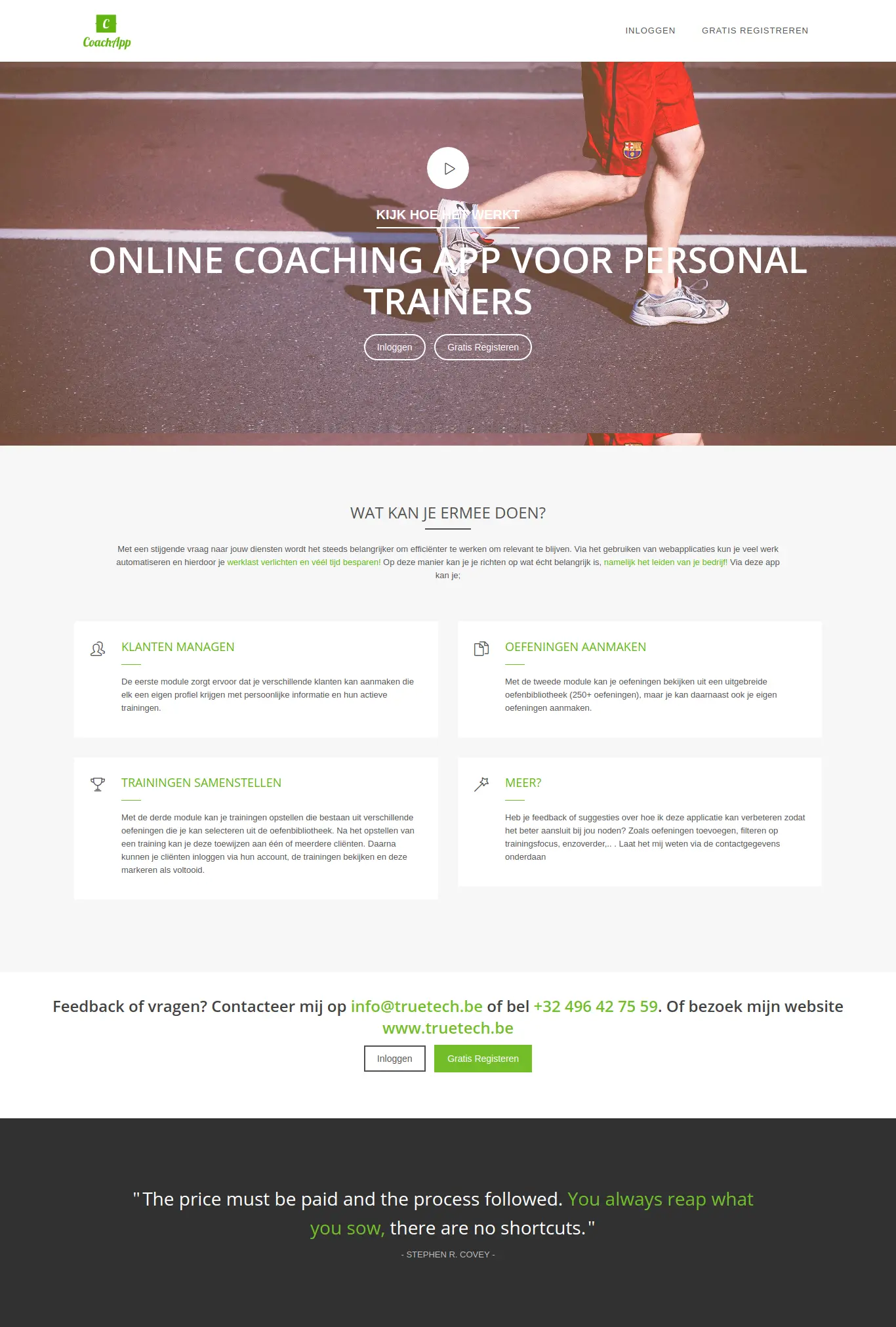 CoachApp - Webdesign Antwerpen